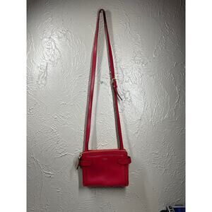 LAUREN RALPH LAUREN‎ Red Crossbody Organizer ZIP Wallet Small Purse